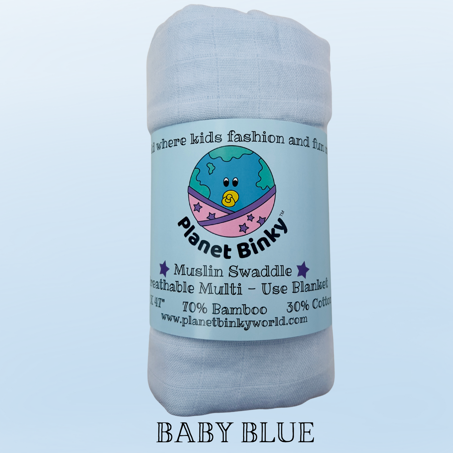 Bamboo and Cotton Muslin Swaddle Baby Blanket 47" X 47"