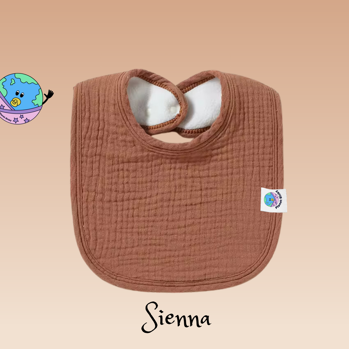 100% Premium Cotton Muslin Baby Bib With 2 Snap Closure And Fleece Backing Custom Name Embroidery Available