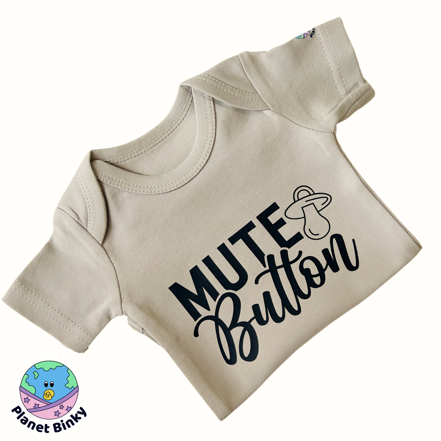 Baby Fun Sayings " Mute Button" Onesie